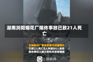 湖南浏阳烟花厂爆炸事故已致21人死亡