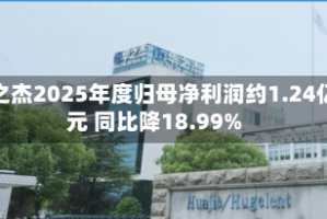 华之杰2025年度归母净利润约1.24亿元 同比降18.99%