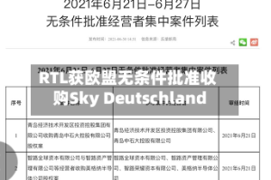 RTL获欧盟无条件批准收购Sky Deutschland
