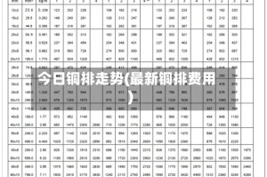 今日铜排走势(最新铜排费用)
