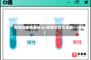 疫情的全名是什么(疫情的官方全称)