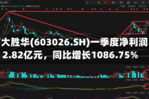 石大胜华(603026.SH)一季度净利润2.82亿元，同比增长1086.75%