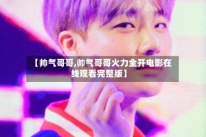 【帅气哥哥,帅气哥哥火力全开电影在线观看完整版】