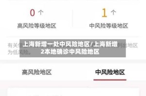 上海新增一处中风险地区/上海新增2本地确诊中风险地区