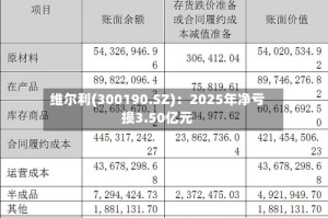 维尔利(300190.SZ)：2025年净亏损3.50亿元