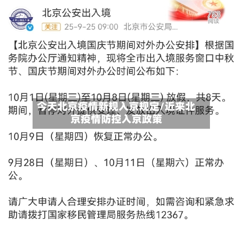 今天北京疫情新规入京规定/近来北京疫情防控入京政策-第2张图片