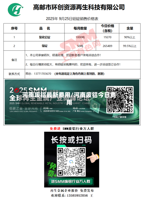 河南废铝最新费用/河南废铝今日费用-第2张图片