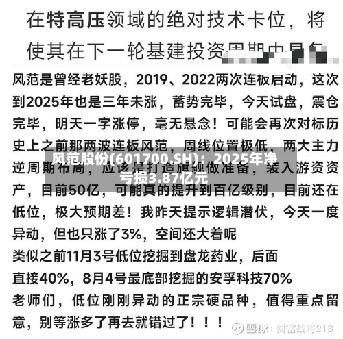 风范股份(601700.SH)：2025年净亏损3.87亿元-第1张图片
