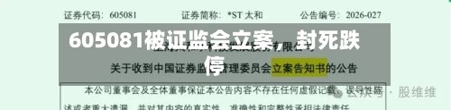 605081被证监会立案，封死跌停-第1张图片