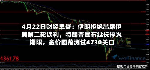 4月22日财经早餐：伊朗拒绝出席伊美第二轮谈判，特朗普宣布延长停火期限	，金价回落测试4730关口-第1张图片