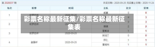 彩票名称最新征集/彩票名称最新征集表-第2张图片