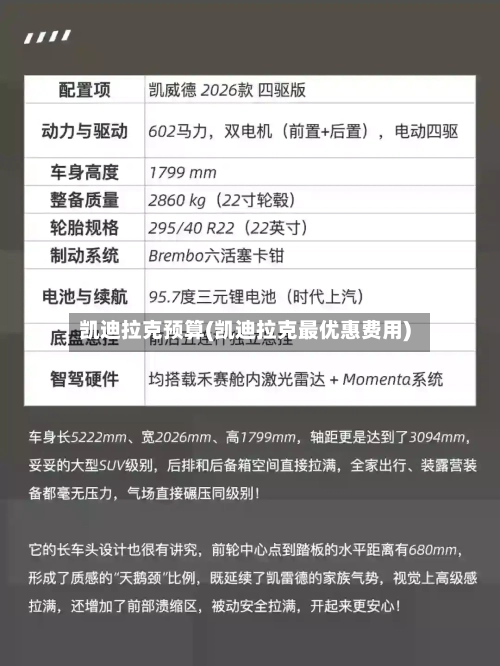 凯迪拉克预算(凯迪拉克最优惠费用)-第2张图片