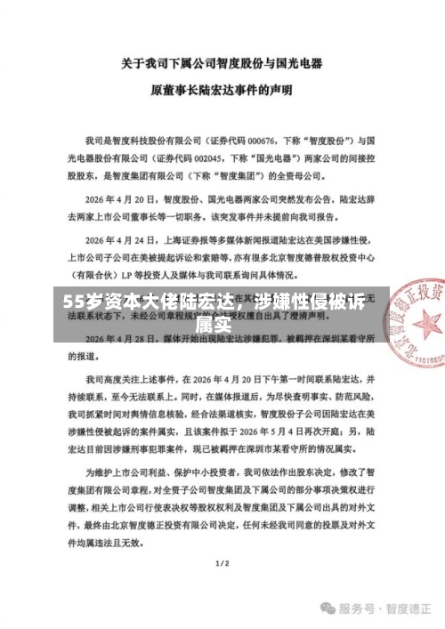 55岁资本大佬陆宏达，涉嫌性侵被诉属实-第2张图片