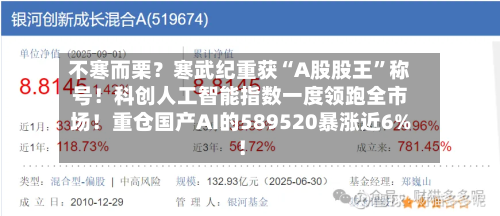 不寒而栗？寒武纪重获“A股股王”称号！科创人工智能指数一度领跑全市场！重仓国产AI的589520暴涨近6%！-第2张图片