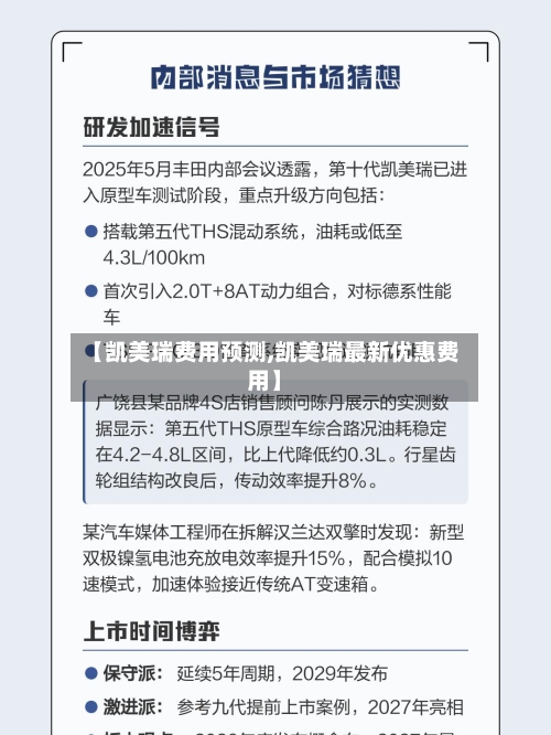 【凯美瑞费用预测,凯美瑞最新优惠费用】-第3张图片