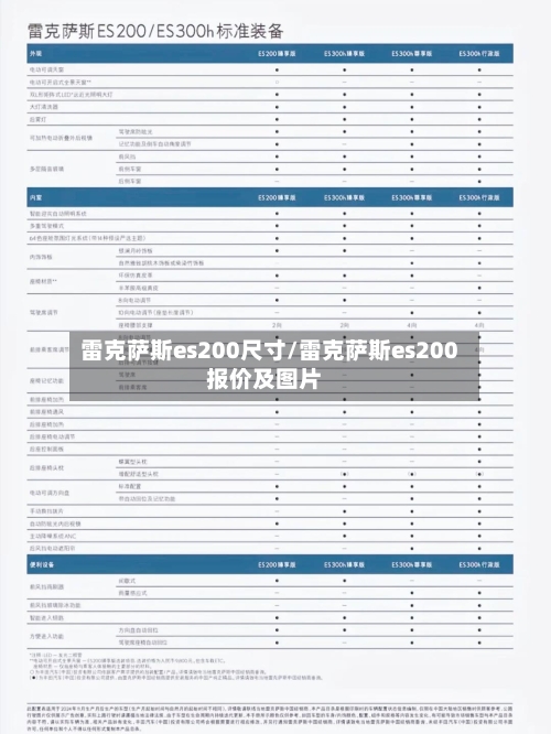 雷克萨斯es200尺寸/雷克萨斯es200报价及图片-第1张图片